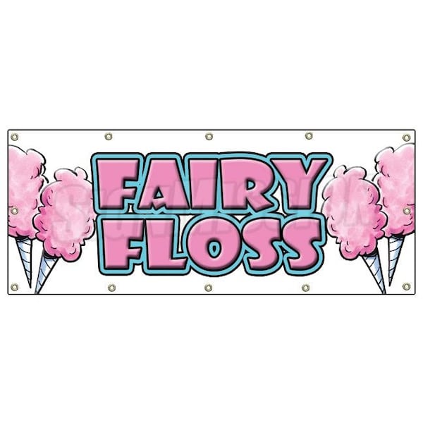 Fairy Floss Banner Heavy Duty 13 Oz Vinyl with Grommets Single Sided
